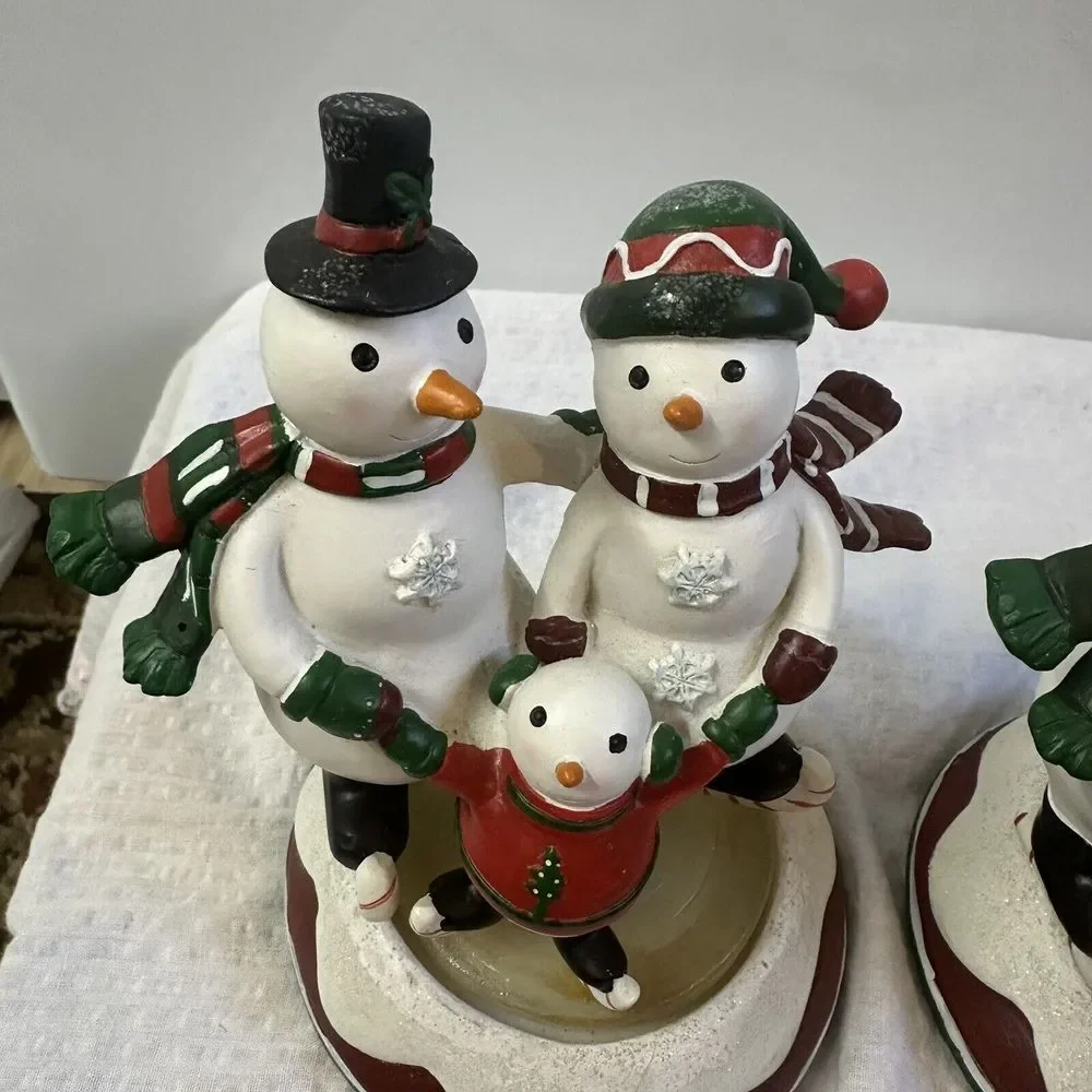 Lot Of 2 Snow Days By Jessica Flick Snowman Stocking Holder Hangers Matching Set